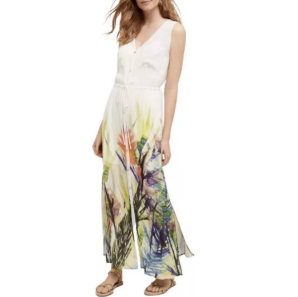 Anthropologie Water Garden Button Down  Beach Dress Size L NWT